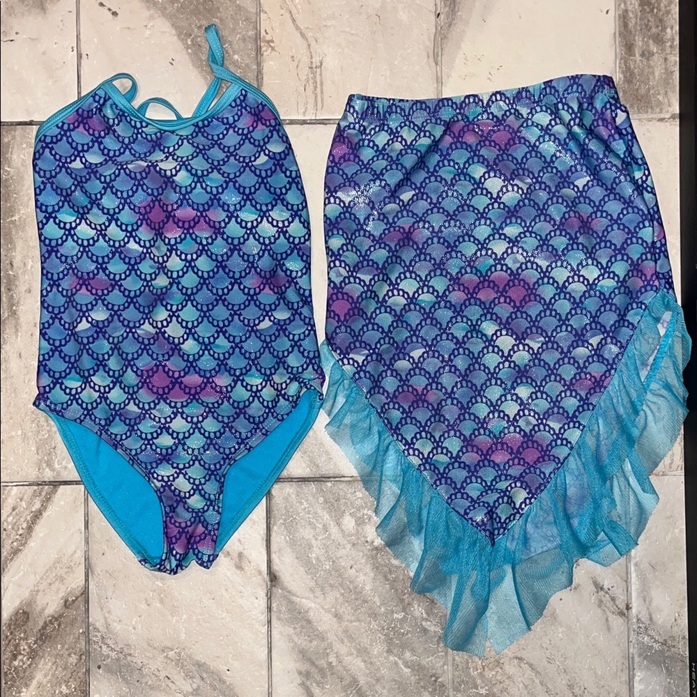 Colorful Mermaid Scale Swimsuit Set
